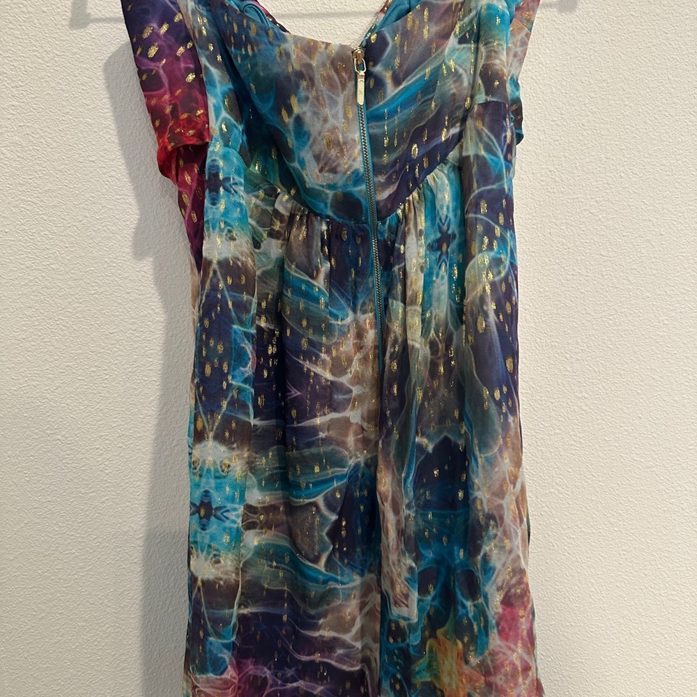 Nicole Miller Strapless Multicolor Abstract Print Dress - Picture 2 of 8